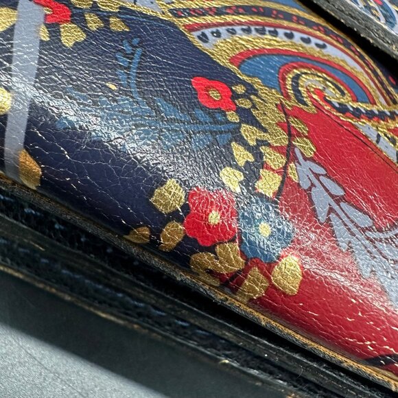 Patricia Nash Floral Leather Crossbody Shoulder Bag Purse Removable Strap Clutch - Picture 8 of 12